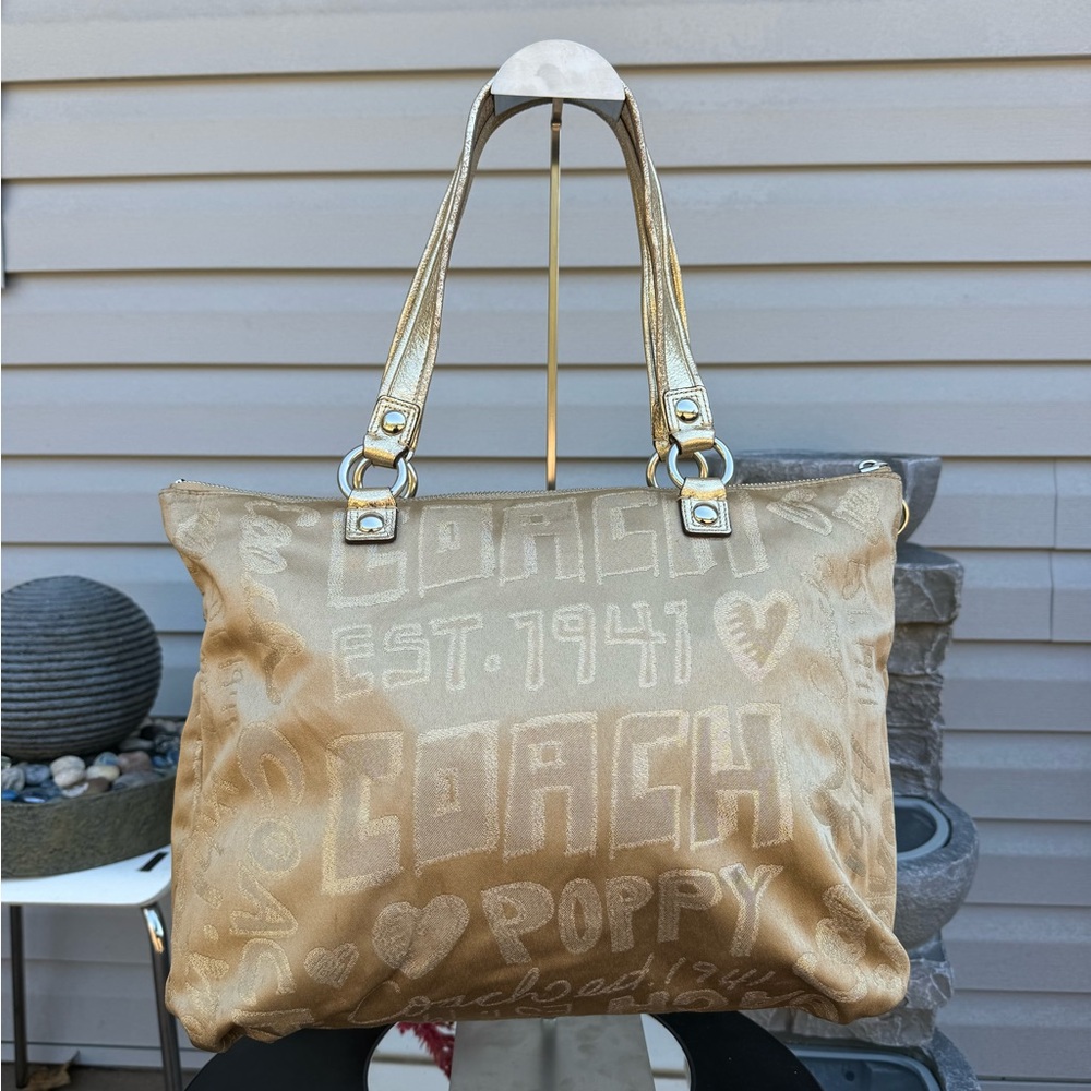 Coach Poppy Story Patch Glam Tote - Picture 9 of 14